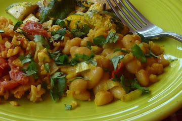 Curried Coconut Canary Beans