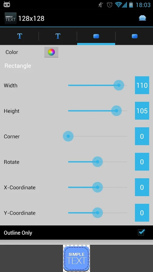 Simple Text-Text Icon Creator - screenshot