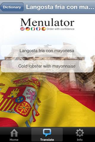 Menulator Spanish Screen 2