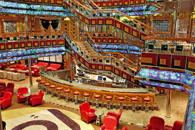 Costa Fortuna's centrally located atrium is a popular gathering spot.