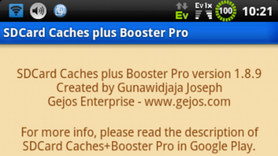 SDCARD CACHES PLUS BOOSTER PRO