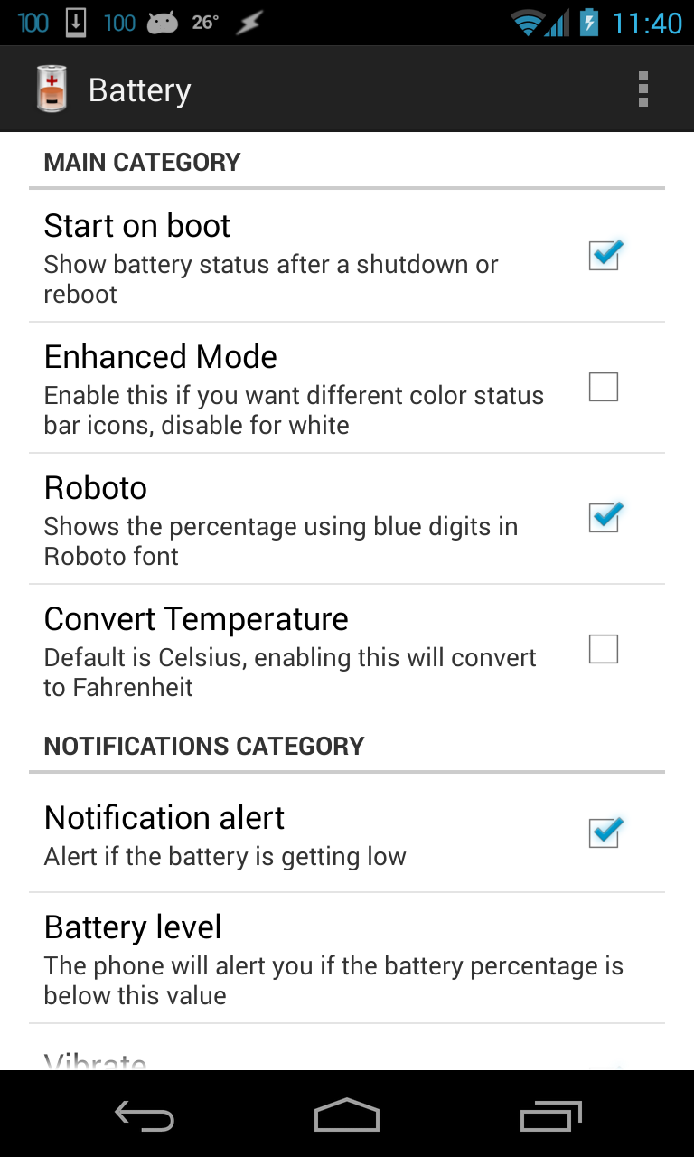 Battery Percentage Icon Screen 3