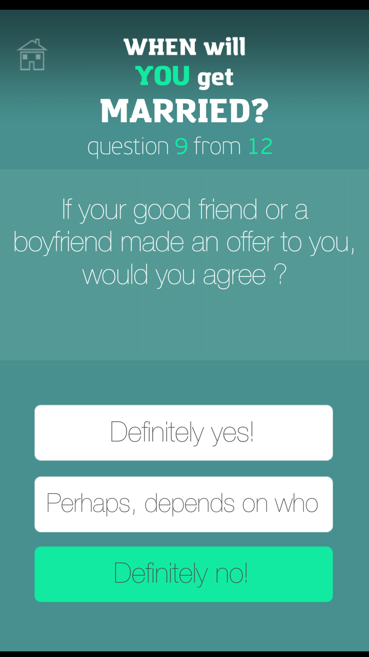 Test on the wedding date Screen 2