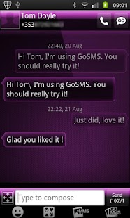 Download GO SMS PRO THEME Purple Gloss APK