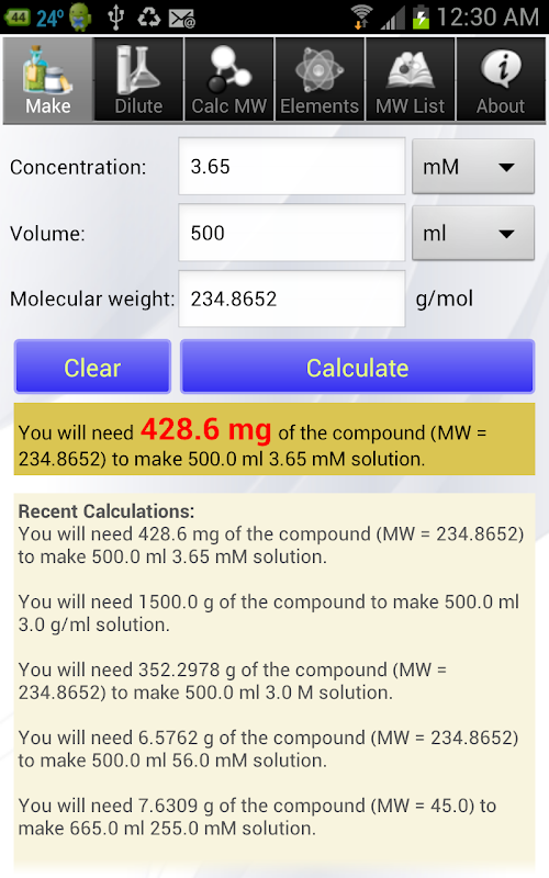 Android application Solution Calculator Pro screenshort