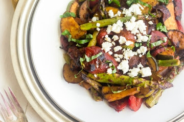 Grilled Mediterranean Vegetable Salad with Tomato Balsamic Vinaigrette