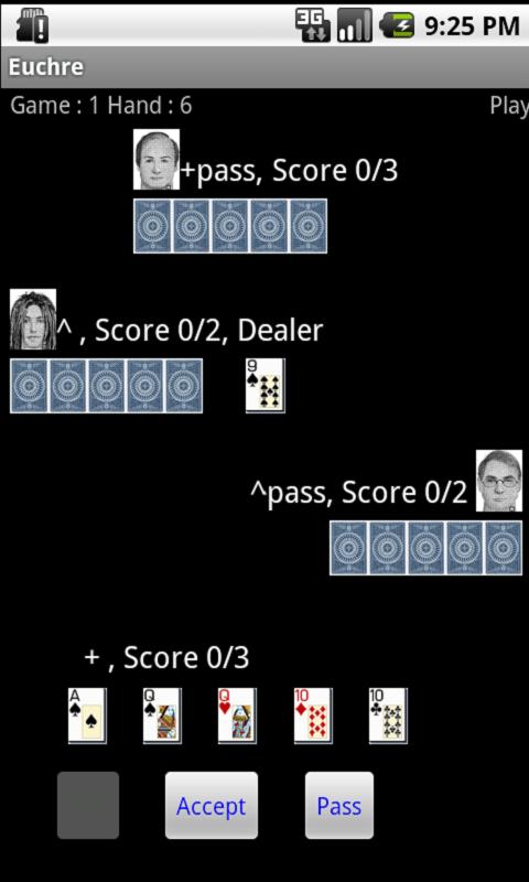 Android application Euchre screenshort