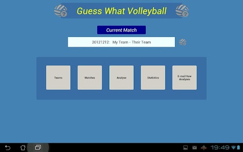 Android application Guess What Volleyball Stats screenshort