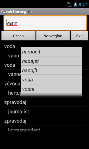 Czech Norwegian Dictionary