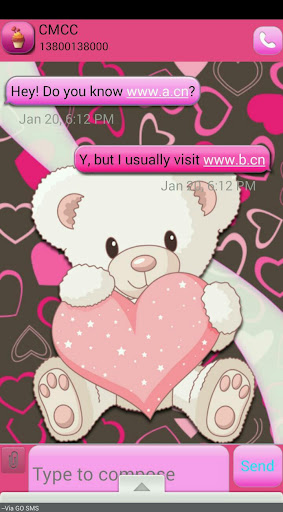 ValentineBear GO SMS THEME