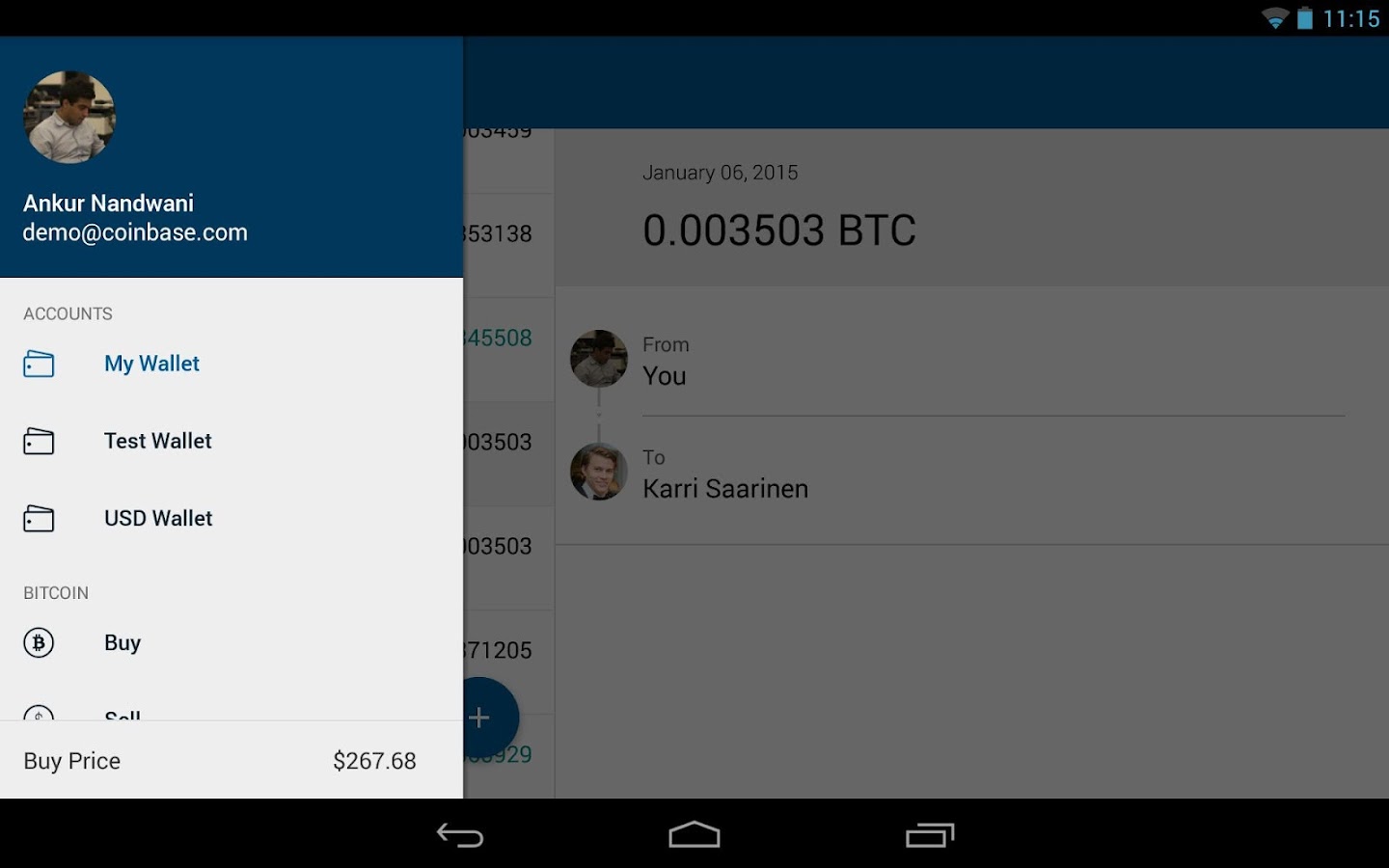 Bitcoin Wallet - Coinbase - screenshot