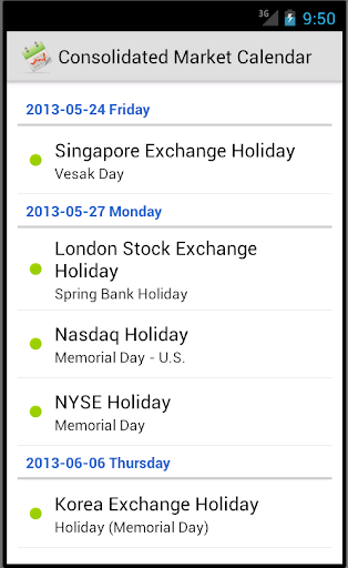 Financial Market Calendar Pro
