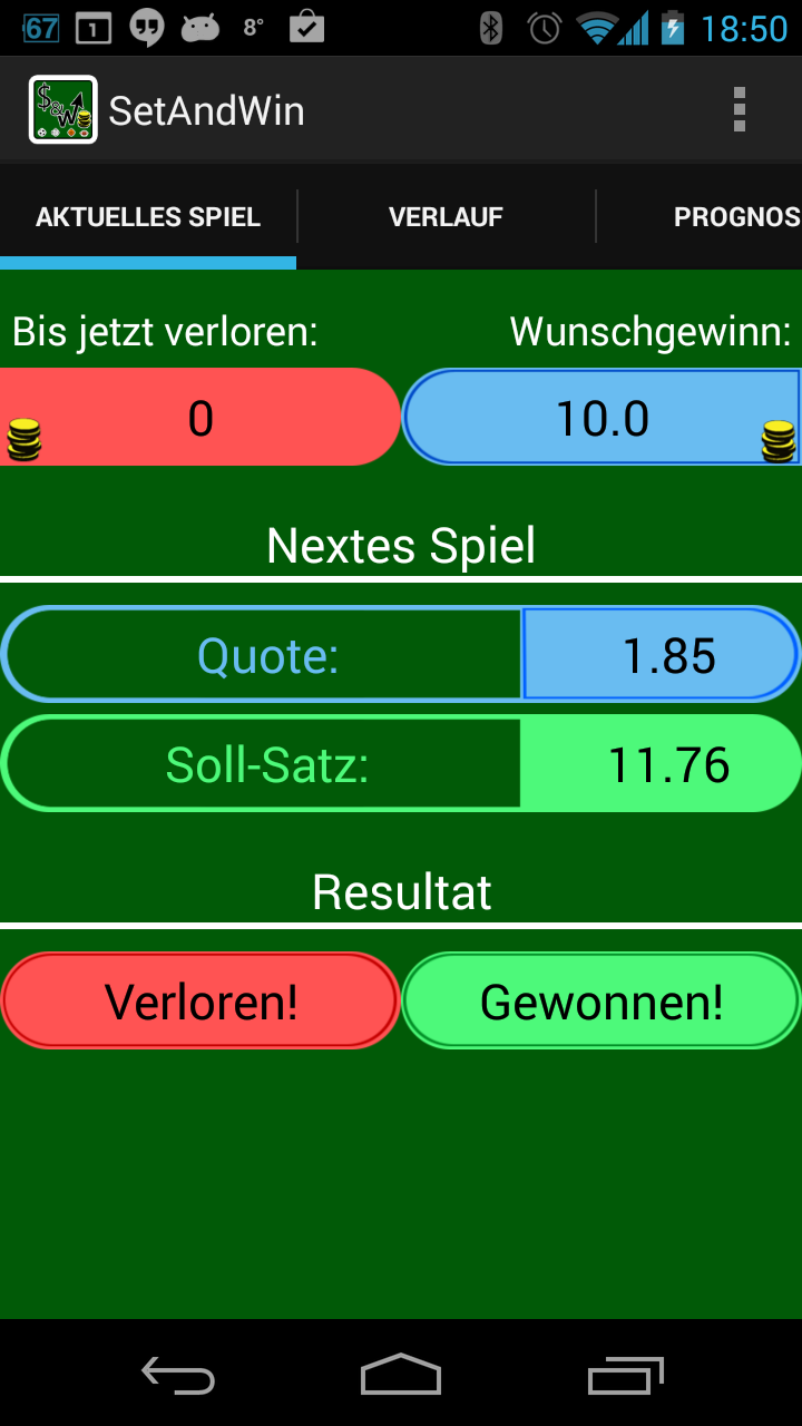 Android application SetAndWin. Betting Manager screenshort