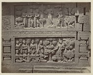 Basrelief  met de geboorte en jeugdjaren van Boeddha