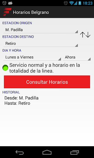 Horarios Belgrano Norte