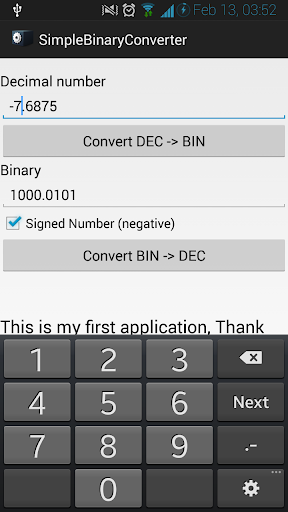 Decimal Binary Converter