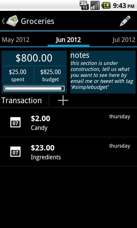 SimpleBudget-Upgrader Screen 2