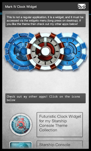 Arc Reactor Clock Widget