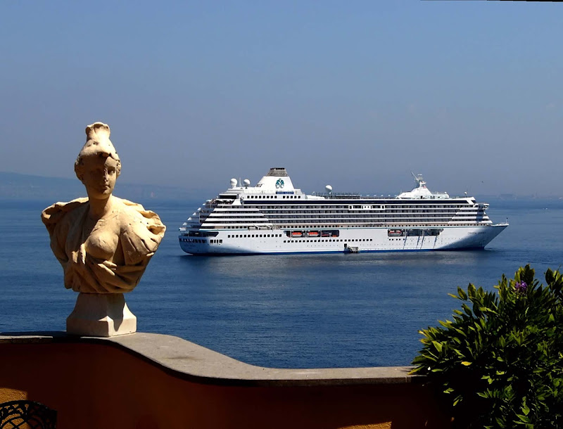 Crystal Serenity cruises through Sorrento in southern Italy.