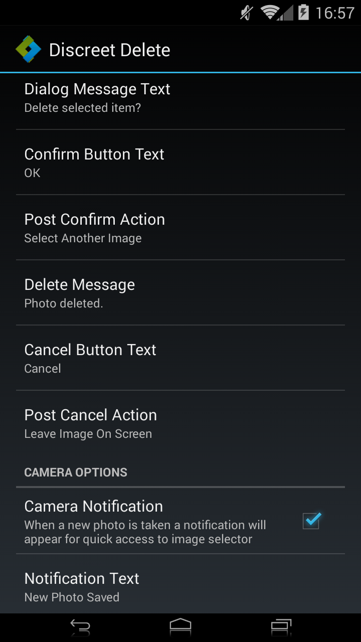 Discreet Delete Screen 2