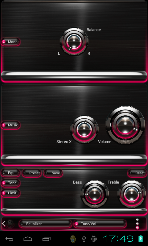 Poweramp skin Raspberry Glow Screen 3