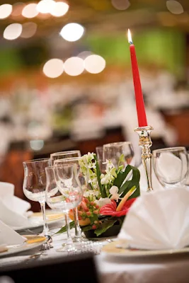 Place settings for a romantic, candle-lit dinner on Costa Serena.