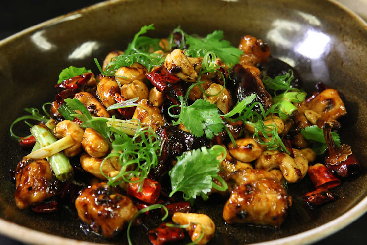 Carnival Sunshine serves spicy Kung Pao Chicken at Ji Ji Asian Kitchen.