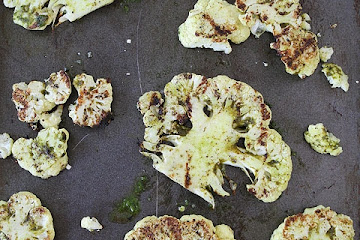 Grilled Cauliflower Steaks with Pesto