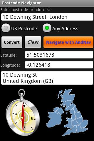Postcode Navigator Screen 2