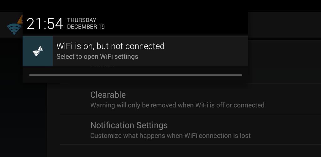 Wifi warn. Wifi warn