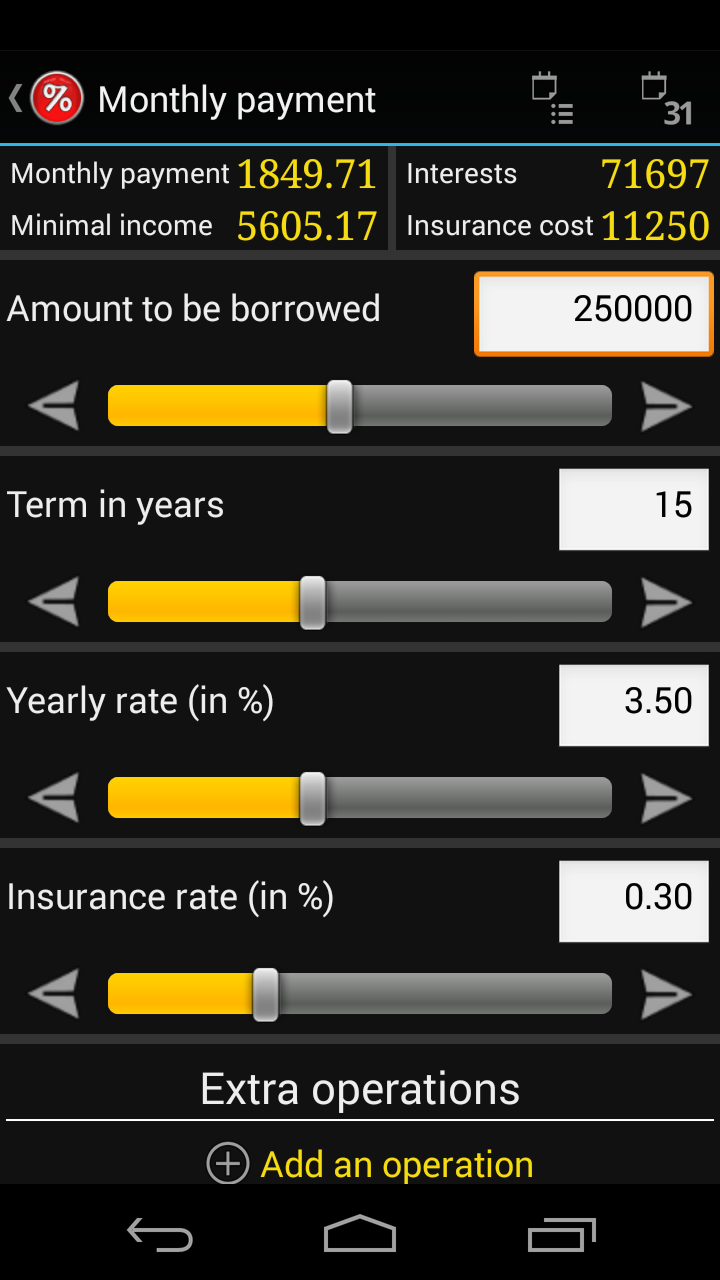 Easy Mortgage Calculator Pro Screen 2