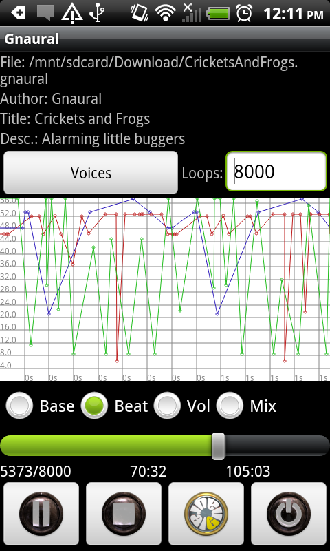 Gnaural for Android Screen 1