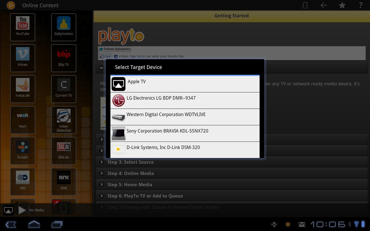 Android application PlayTo Universal screenshort