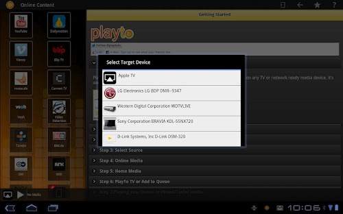 Android application PlayTo Universal screenshort