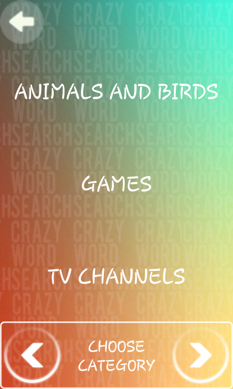 Crazy Word Search Screen 2