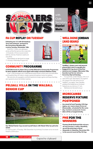 【免費運動App】Walsall FC matchday programmes-APP點子