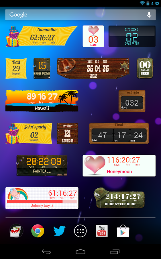 Countdown Widget - screenshot