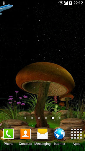 3D Night Mushroom Live Wall