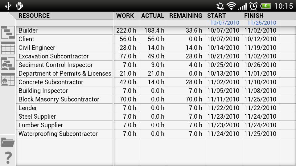 Android application Project Viewer screenshort