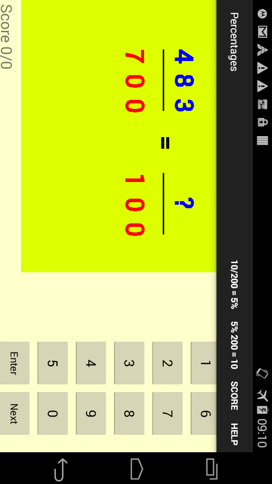 PERCENTAGES Screen 2