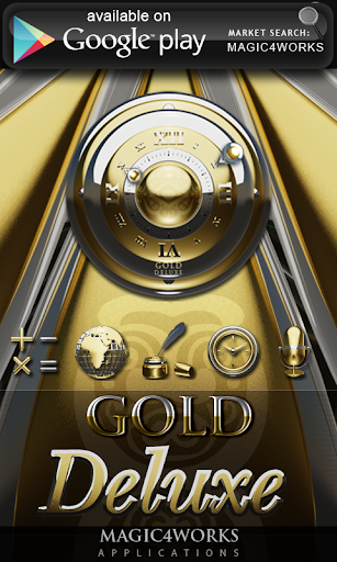 【免費個人化App】Gold Deluxe Clock Widget-APP點子