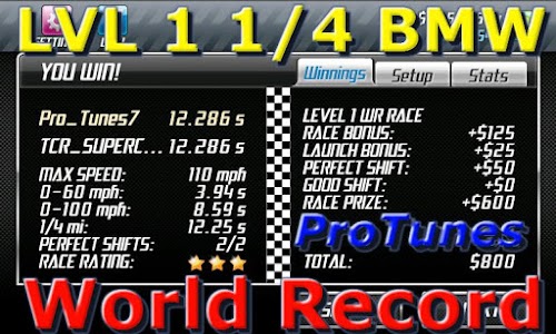 Android application Drag Racing Pro Tunes screenshort