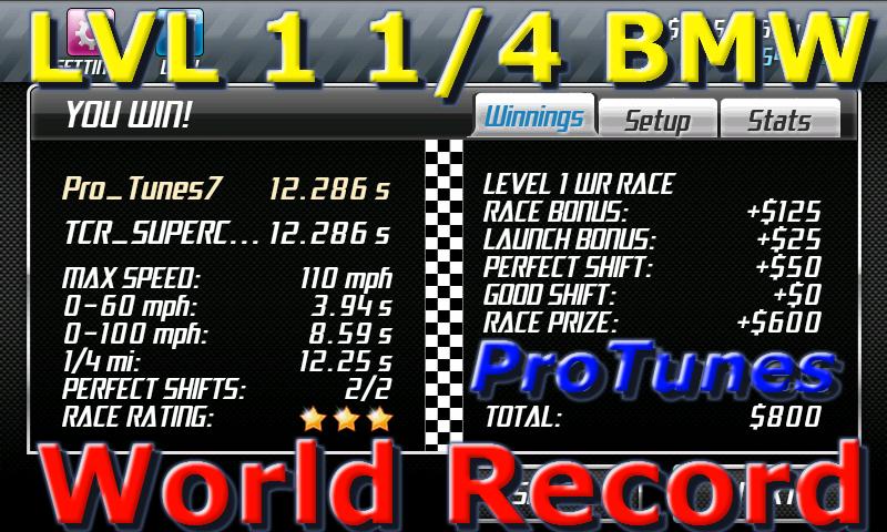 Drag Racing Pro Tunes Screen 1