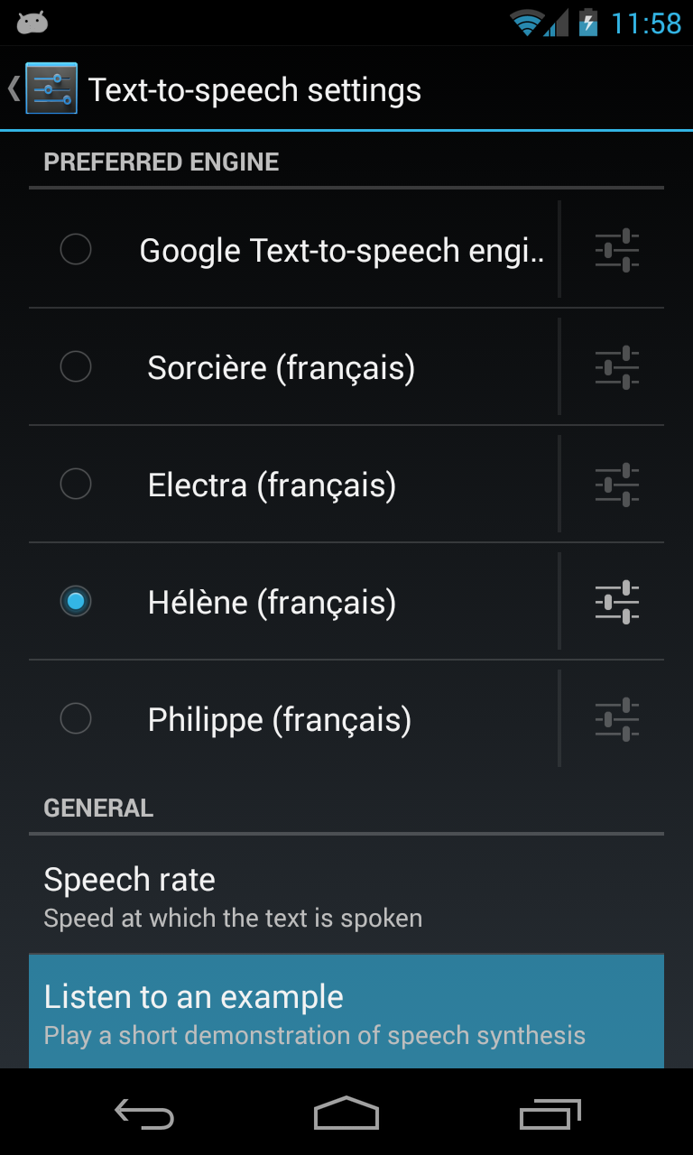 Hélène voice (French) Screen 3