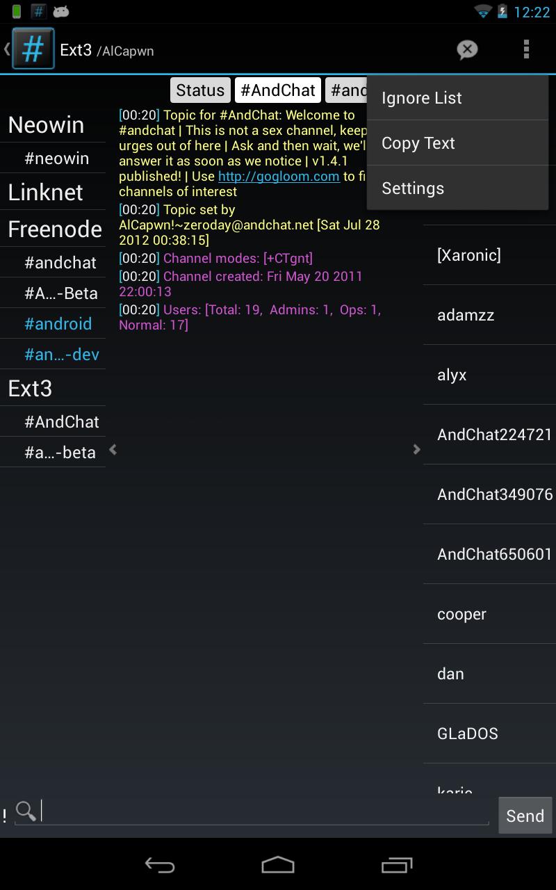 AndChat (Donate) Screen 3
