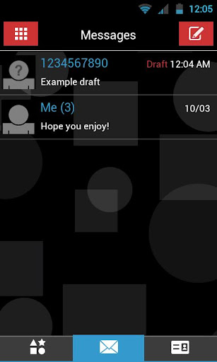 GO SMS THEME - Red Blue Shapes