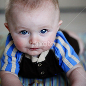 baby, boy, blue eyes, smirk, pose by Juliana Sabo - Babies & Children Babies