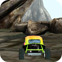 3D Car Racing Rocky Landscape logo