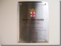 Placa da Inauguração do Museu Diocesano