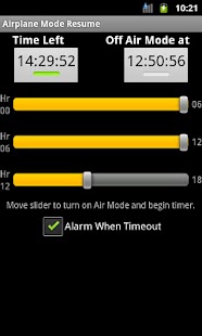 Airplane Mode Resume Timeout